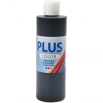 Plus Color askartelumaali, musta, 250 ml/1 pullo