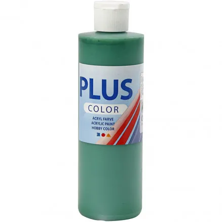 Plus Color askartelumaali, kirkkaanvihreä, 250 ml/1 pullo.