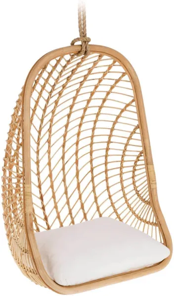 Ekaterina, Ulkokeinutuoli, luonnollinen/valkoinen, H127x85x73 cm