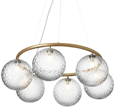 Nuura Miira 6 Circular Kattokruunu Messinki/Optic Kirkas