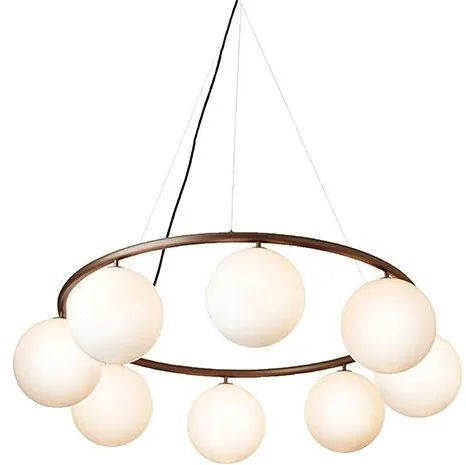Nuura Miira 8 Circular Kattokruunu Tumma Pronssi/ Opal Valkoinen